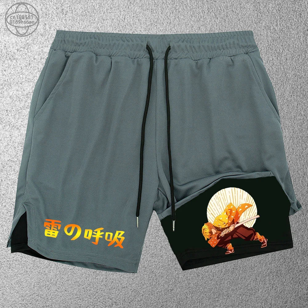 Fashion Anime Print Sports Shorts - Versatility and style in every step