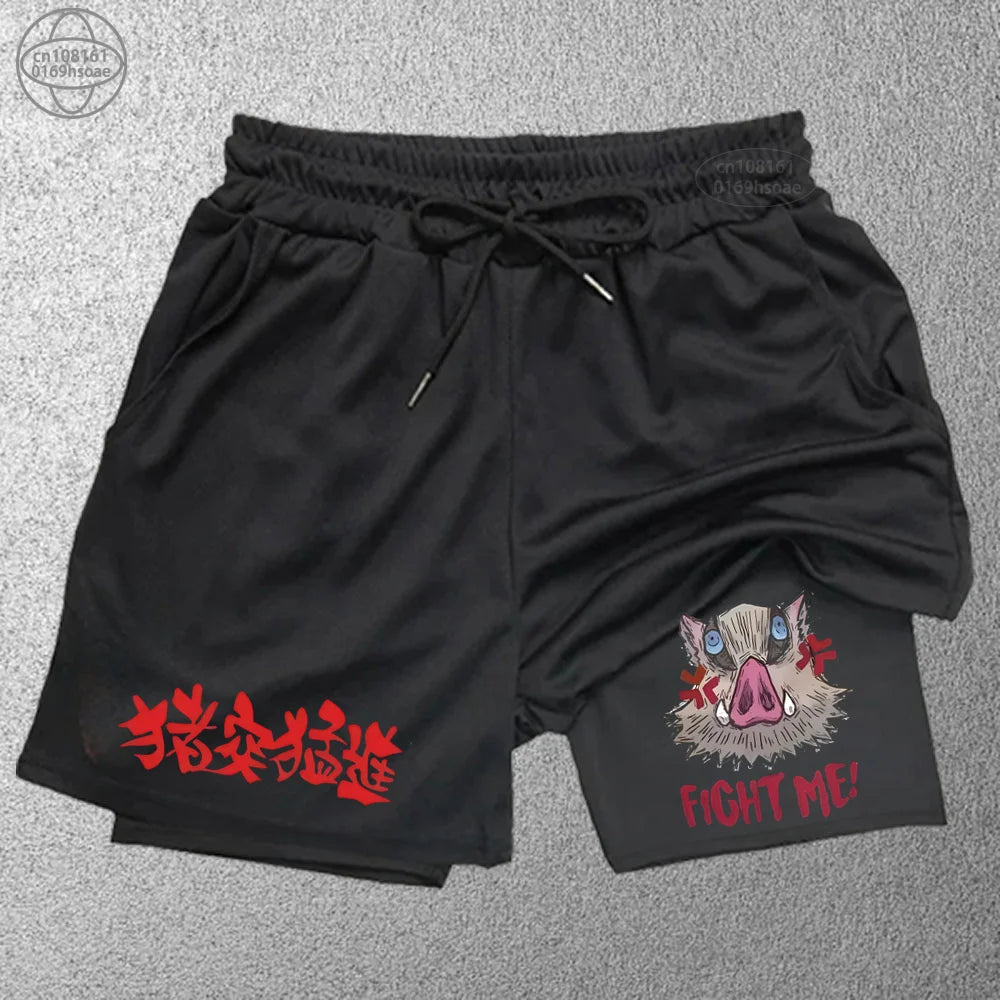 Fashion Anime Print Sports Shorts - Versatility and style in every step