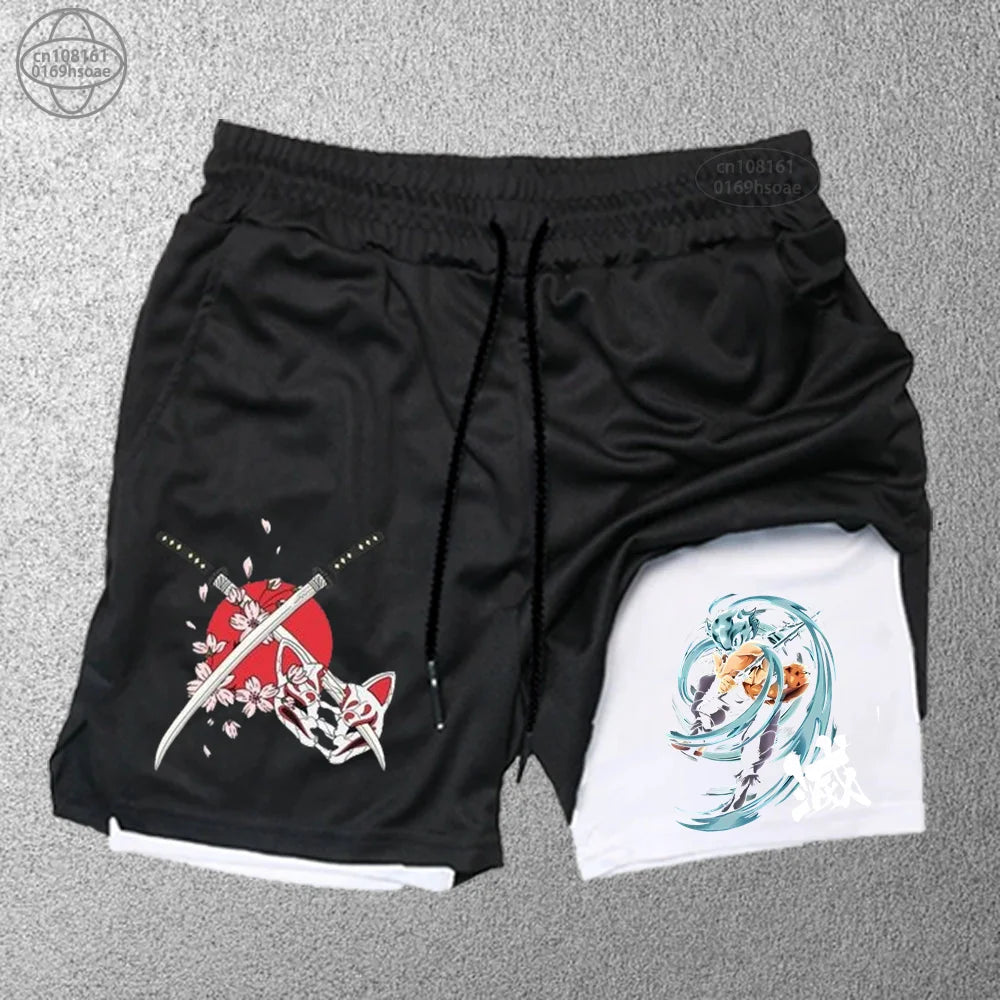 Fashion Anime Print Sports Shorts - Versatility and style in every step