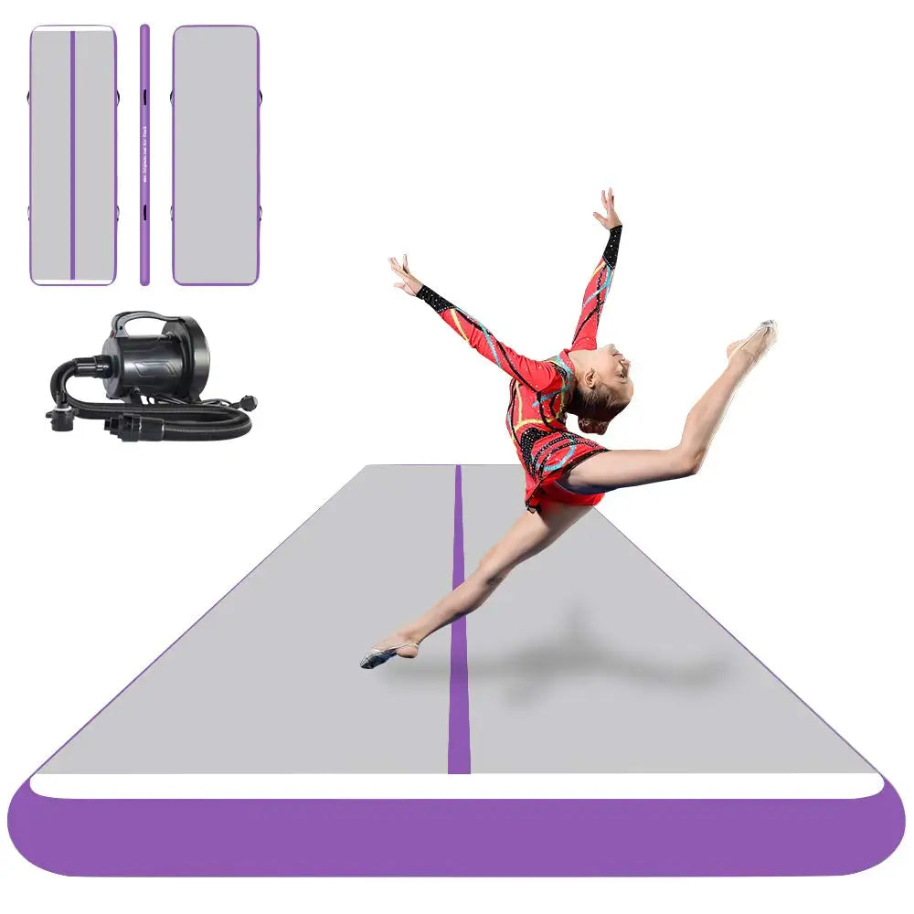 Inflatable Air Track Mat 8x2m 9x2m 10x2m for Gymnastics, Parkour, and Acrobatic Training | Electric Pump Included