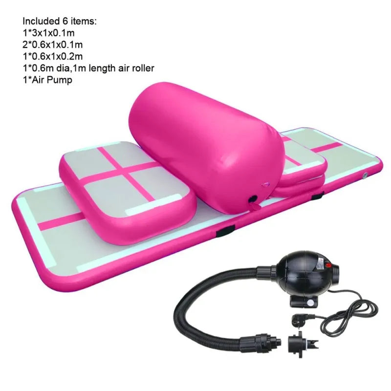 Set 6 Pieces Inflatable Air Track Gymnastic Mats with Pump