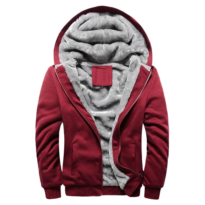 Men's Hooded Jacket - Warm and Thick Winter Coat