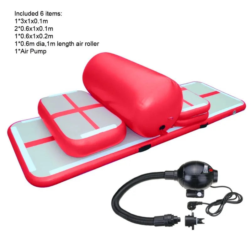 Set 6 Pieces Inflatable Air Track Gymnastic Mats with Pump