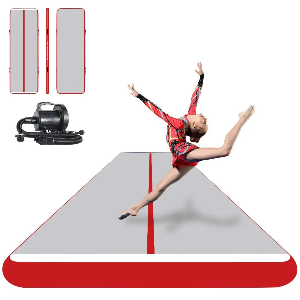 Inflatable Air Track Mat 8x2m 9x2m 10x2m for Gymnastics, Parkour, and Acrobatic Training | Electric Pump Included