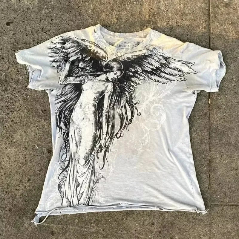 Camiseta estilo hip hop vintage – Ropa urbana | Gráficos retro | Algodón puro | Corte holgado y unisex