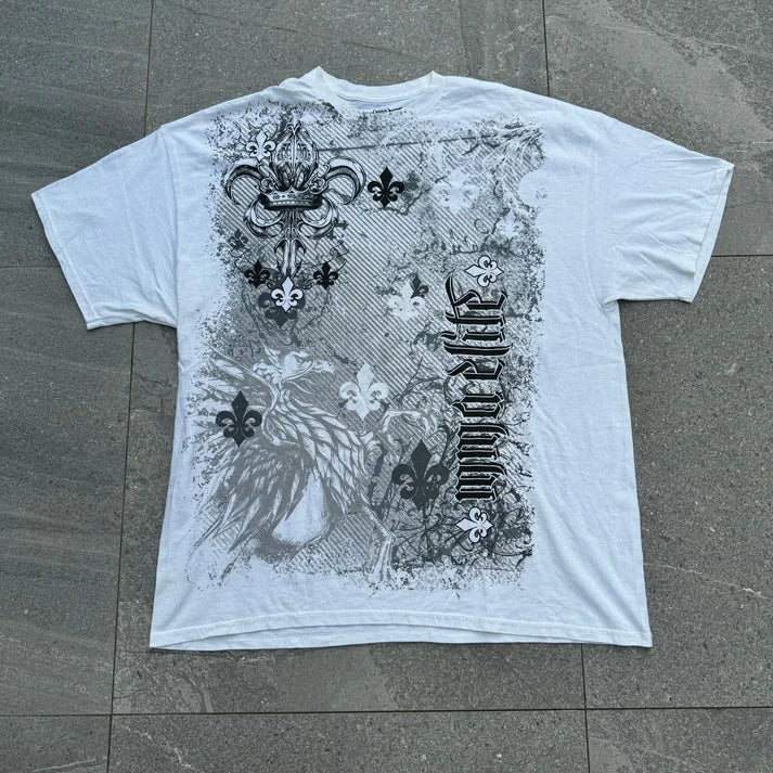 Camiseta estilo hip hop vintage – Ropa urbana | Gráficos retro | Algodón puro | Corte holgado y unisex