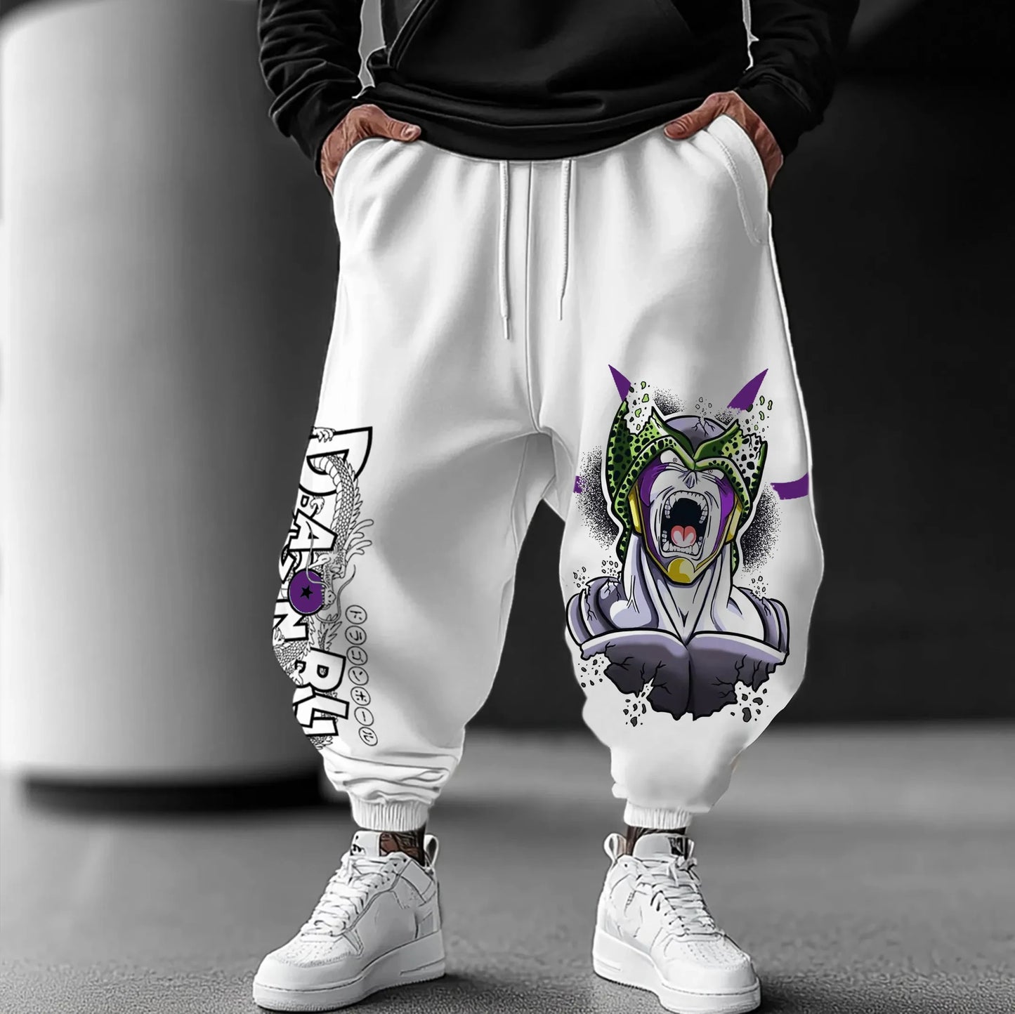 Unisex Loose-Fit Sweatpants - Dragon Ball Peripheral Design - 100% Cotton - Hip-Hop Style
