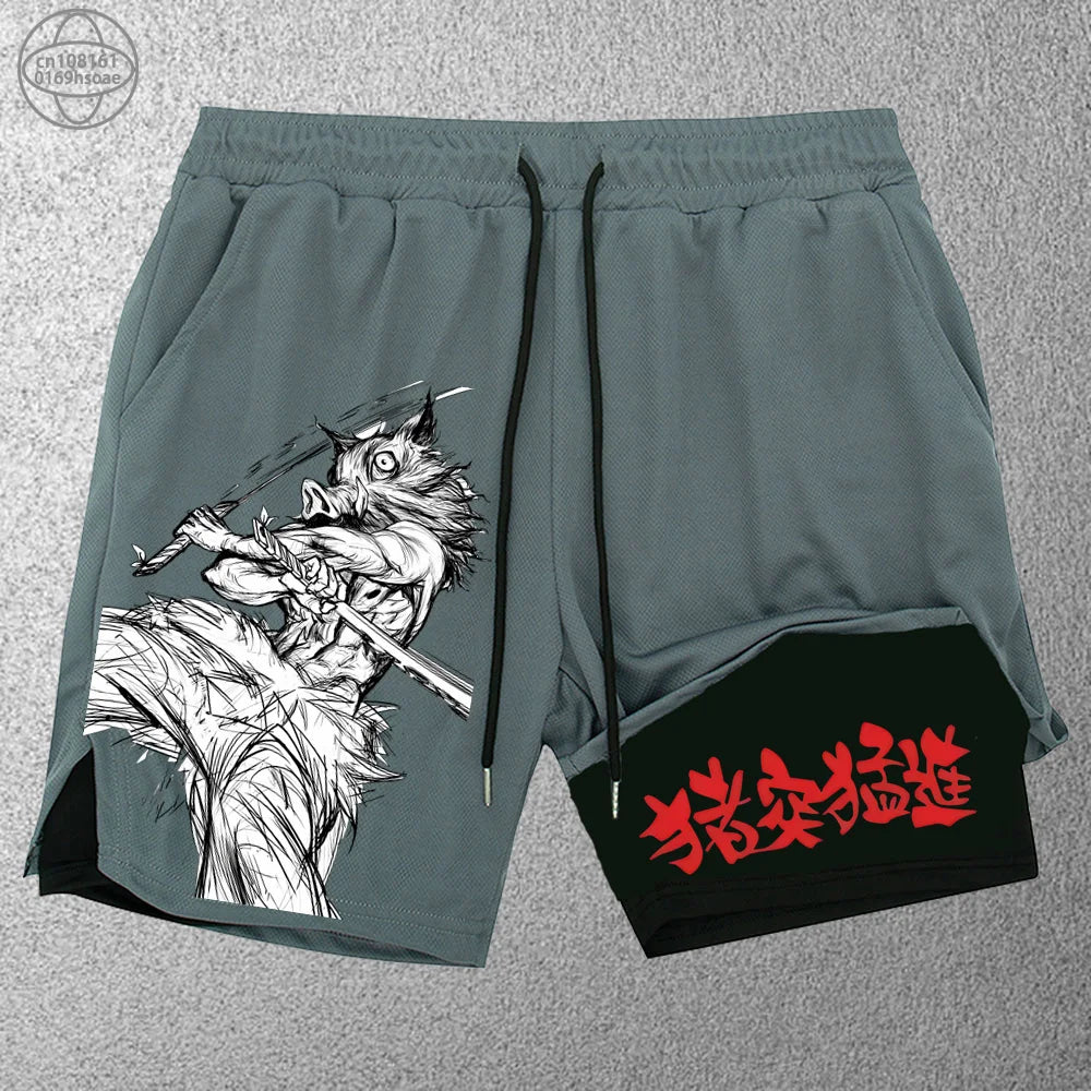 Fashion Anime Print Sports Shorts - Versatility and style in every step