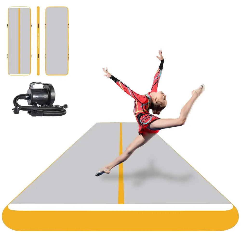 Inflatable Air Track Mat 8x2m 9x2m 10x2m for Gymnastics, Parkour, and Acrobatic Training | Electric Pump Included
