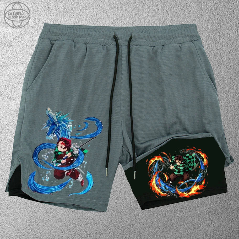 Fashion Anime Print Sports Shorts - Versatility and style in every step
