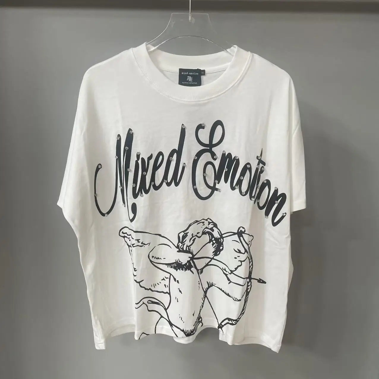 Camisetas oversize en blanco y negro con letras brillantes – Unisex, ropa urbana, 100 % algodón