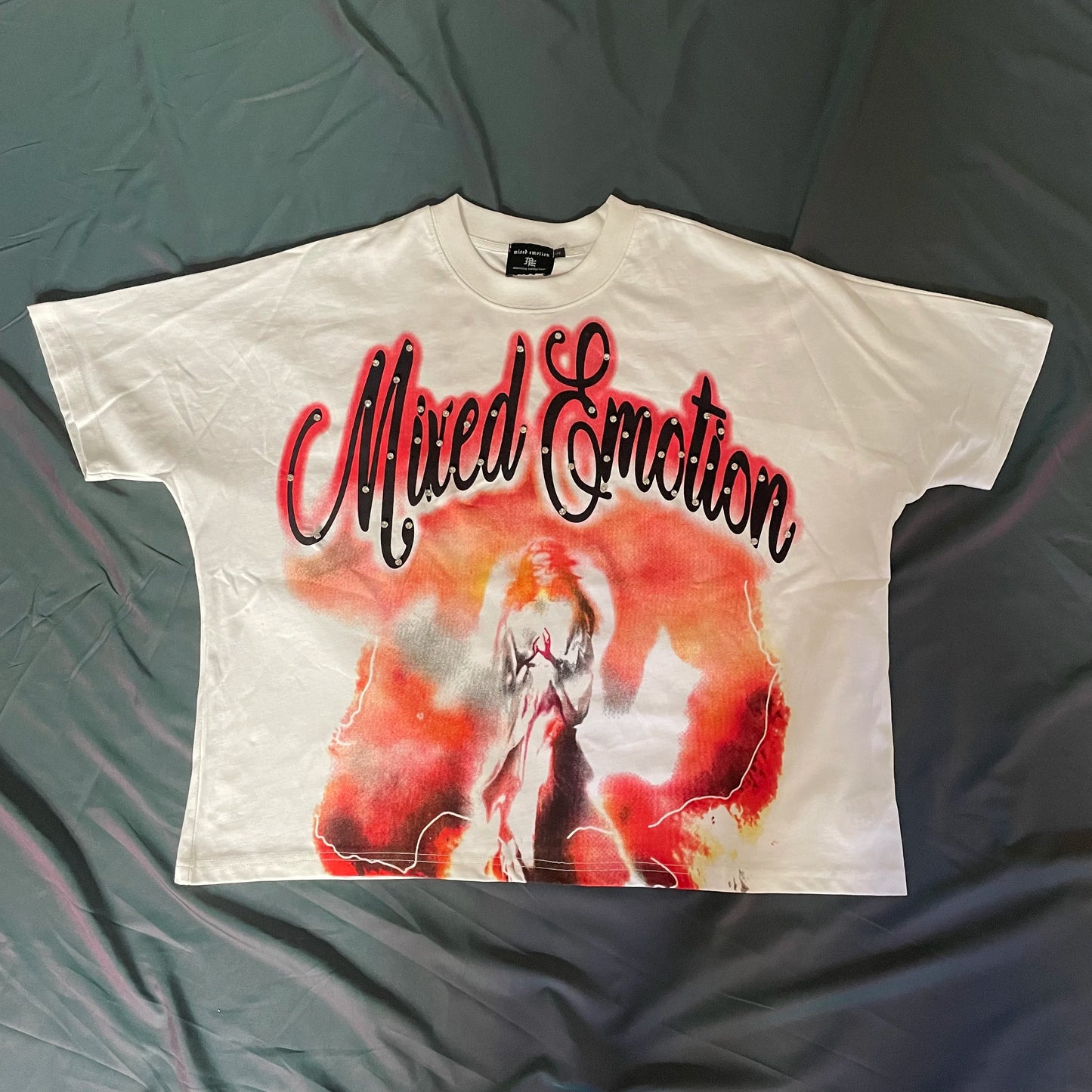 Camisetas oversize en blanco y negro con letras brillantes – Unisex, ropa urbana, 100 % algodón