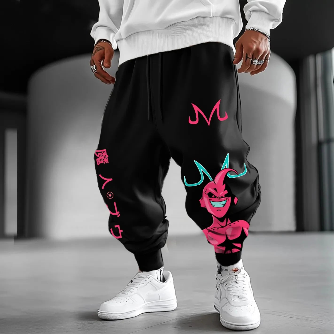 Unisex Loose-Fit Sweatpants - Dragon Ball Peripheral Design - 100% Cotton - Hip-Hop Style
