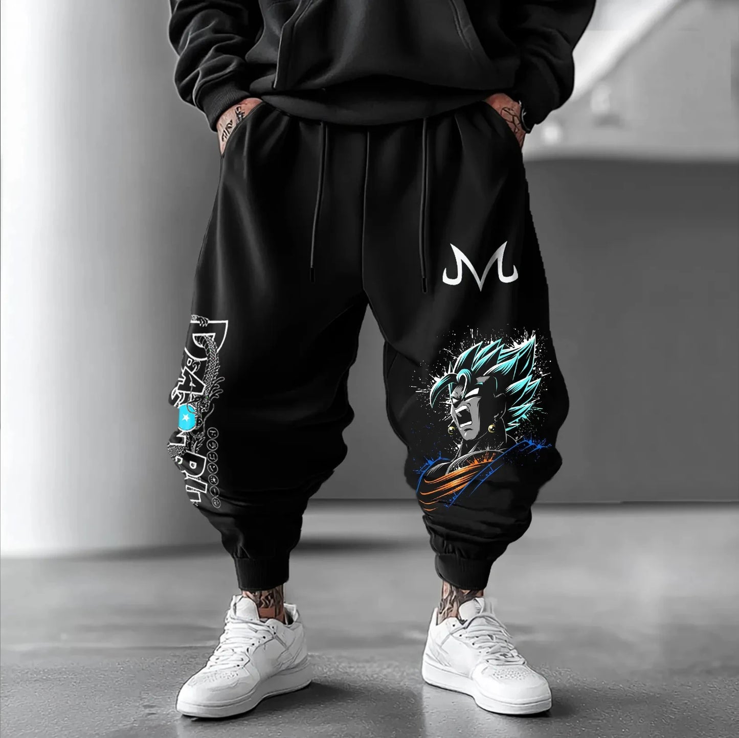 Unisex Loose-Fit Sweatpants - Dragon Ball Peripheral Design - 100% Cotton - Hip-Hop Style