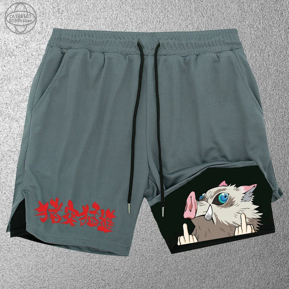 Fashion Anime Print Sports Shorts - Versatility and style in every step