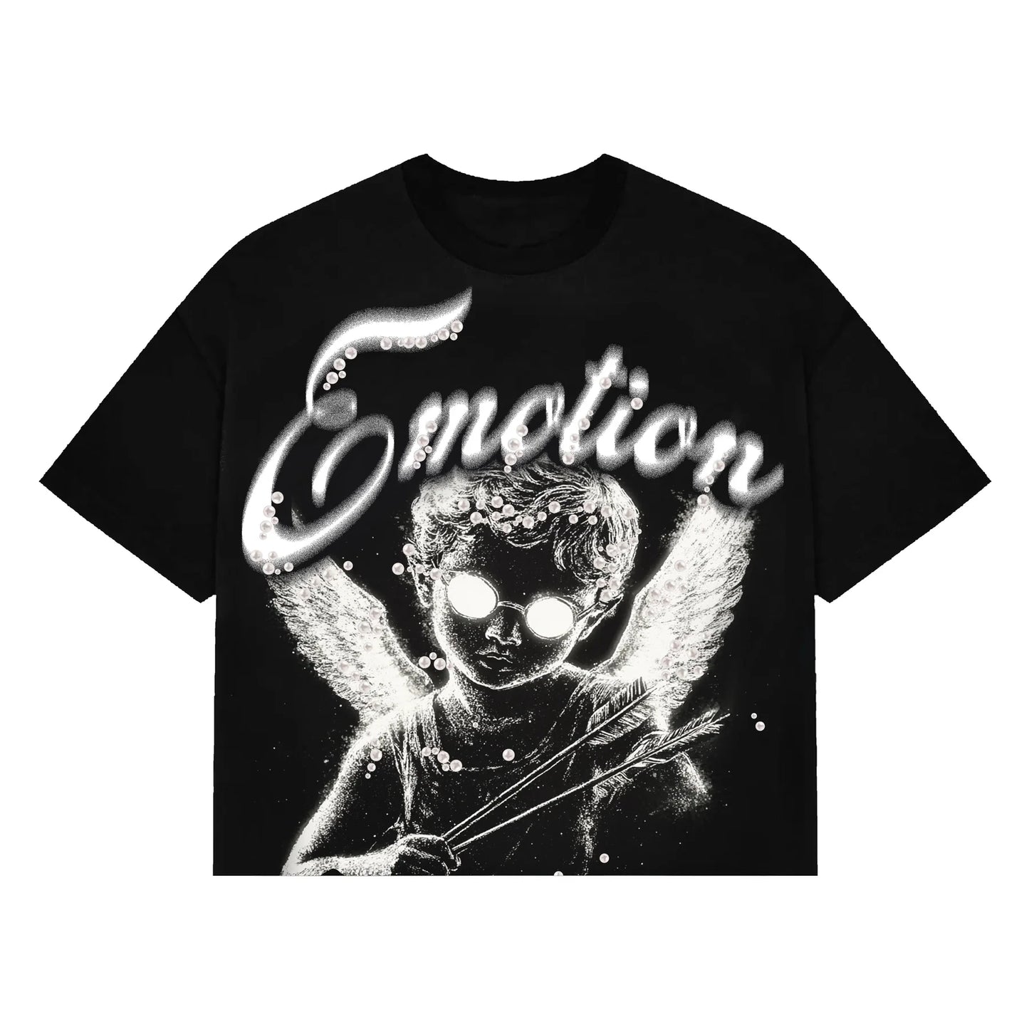 Camisetas oversize en blanco y negro con letras brillantes – Unisex, ropa urbana, 100 % algodón
