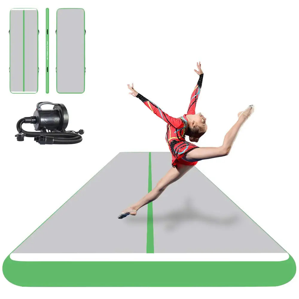 Inflatable Air Track Mat 8x2m 9x2m 10x2m for Gymnastics, Parkour, and Acrobatic Training | Electric Pump Included