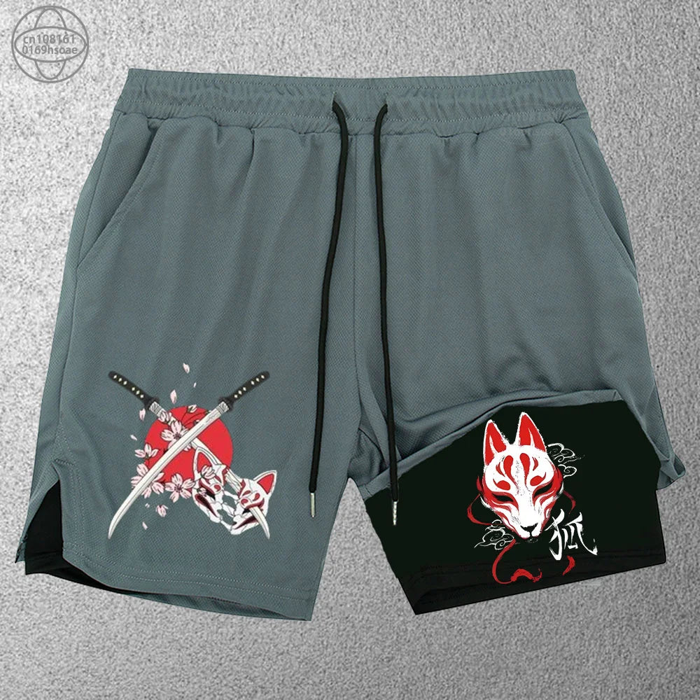 Fashion Anime Print Sports Shorts - Versatility and style in every step