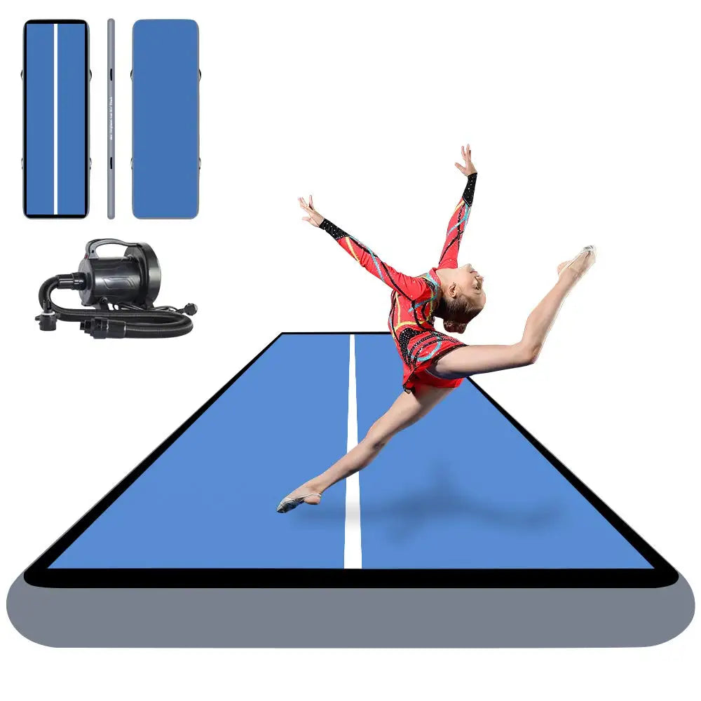 Inflatable Air Track Mat 8x2m 9x2m 10x2m for Gymnastics, Parkour, and Acrobatic Training | Electric Pump Included