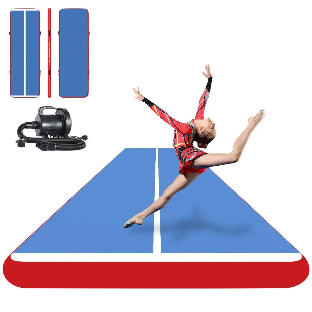 Inflatable Air Track Mat 8x2m 9x2m 10x2m for Gymnastics, Parkour, and Acrobatic Training | Electric Pump Included