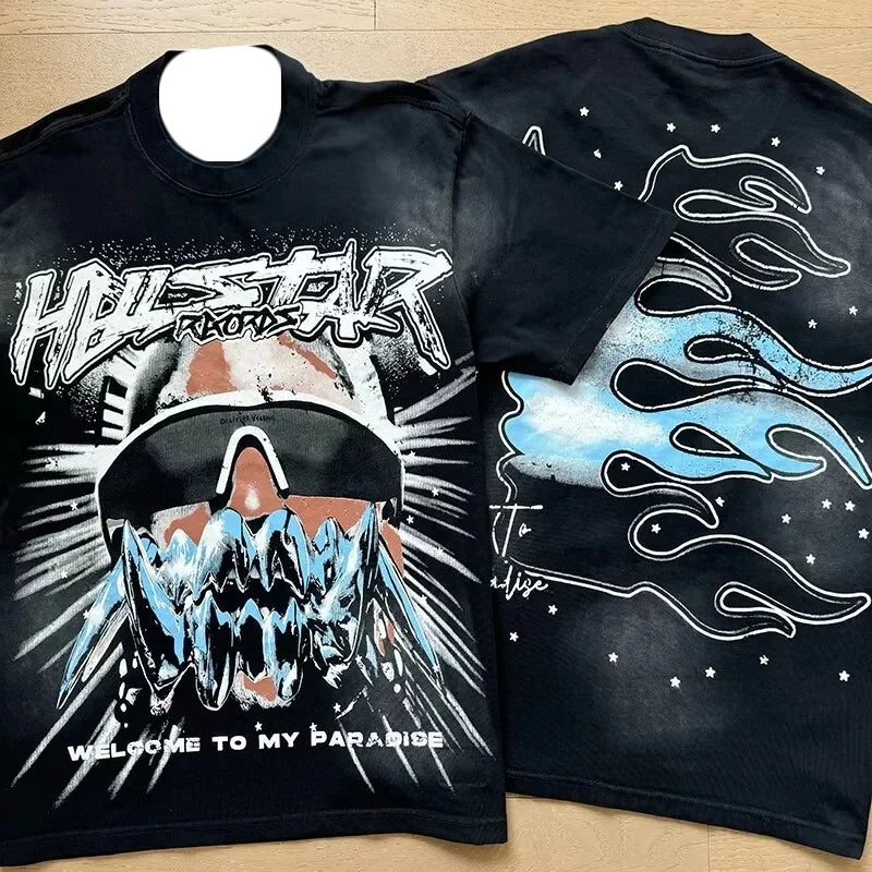 Camiseta unisex con gráfico de rostro abstracto – Estilo Y2K | 100 % algodón | Tallas para niños y adultos