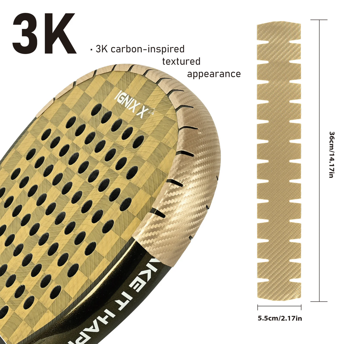 Cinta protectora para pala de pádel efecto carbono 3K – Packs de 2, 4, 6, 8 o 10