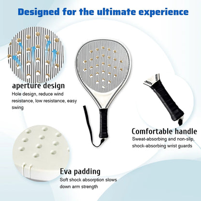 Pala de pádel redonda de fibra de carbono – Núcleo EVA memory foam, control y comodidad