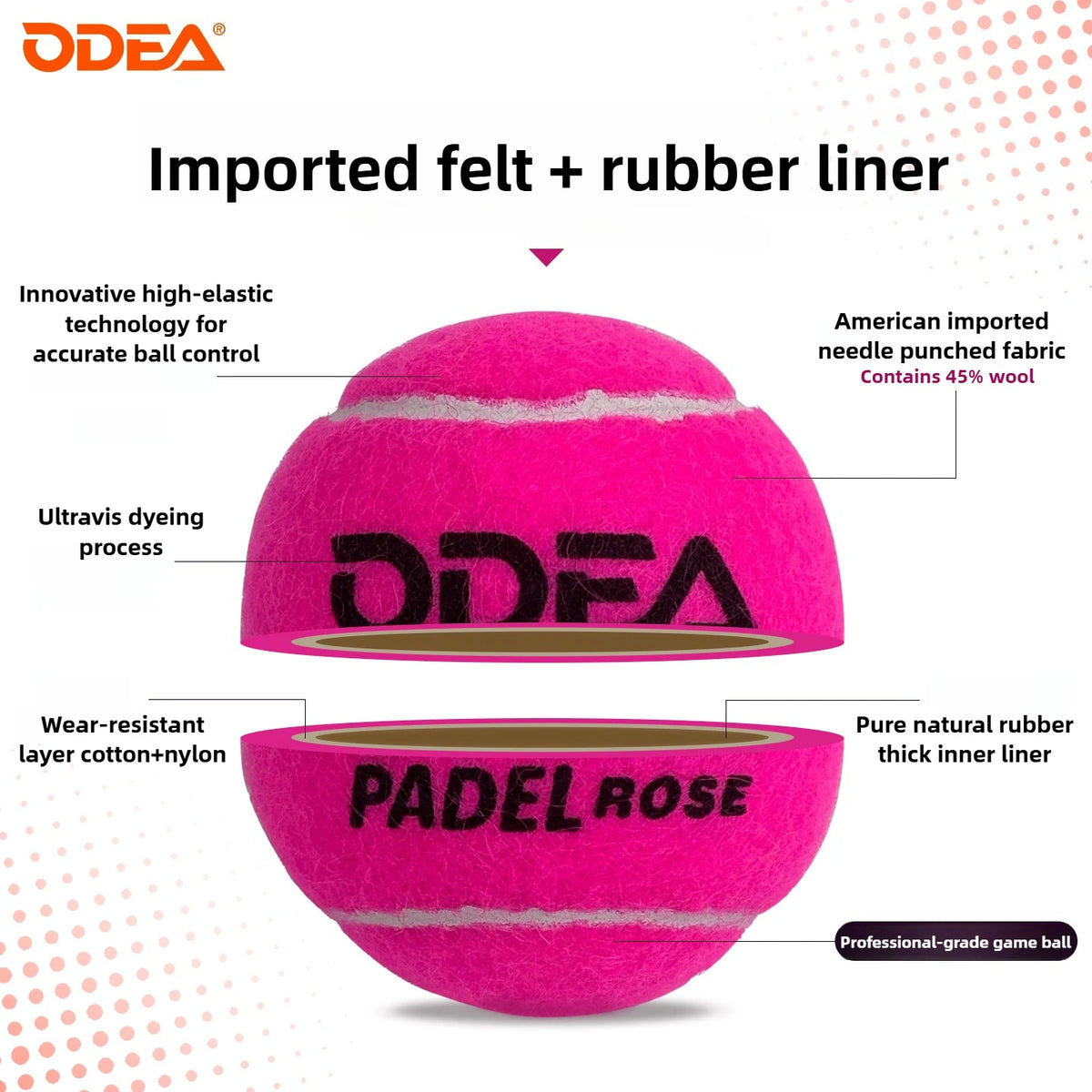 Pelotas de pádel Ace, Rose y Tour – Bote al vacío, bote alto, fieltro americano