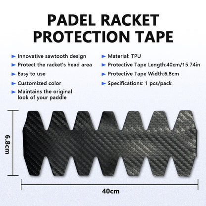 Padel Racket Frame Protector – Transparent, Black or 3K Carbon, Single or 5-Pack