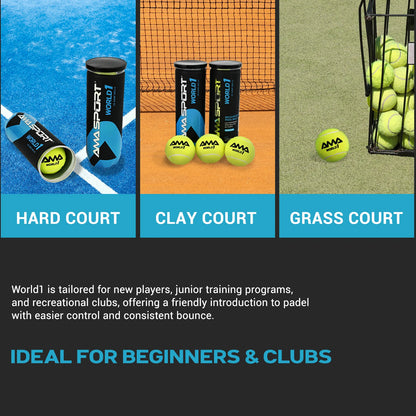 Padel Balls – High Bounce, Durable Felt, Packs of 3 or 6