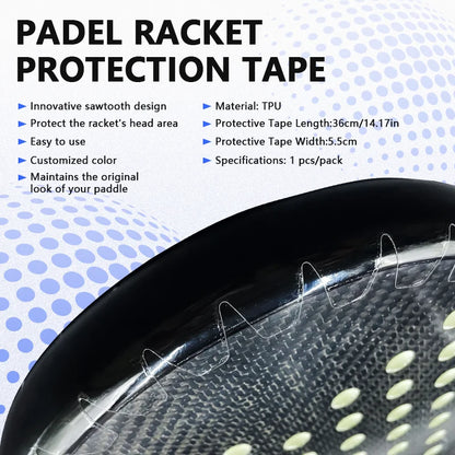 Padel Racket Frame Protector – Transparent, Black or 3K Carbon, Single or 5-Pack