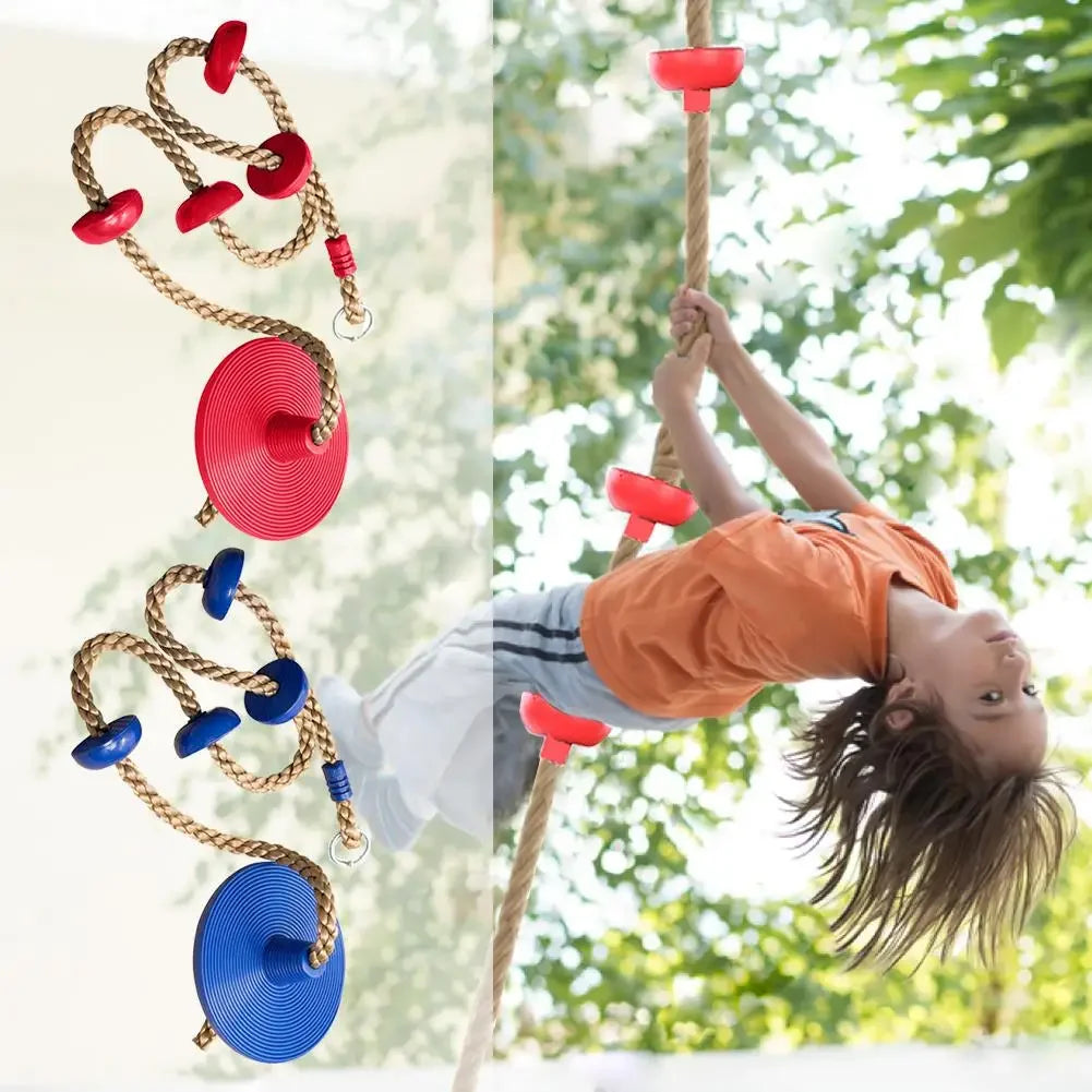 Ninja climbing rope swing 2 m with platforms, disc seat and carabiner – view 9