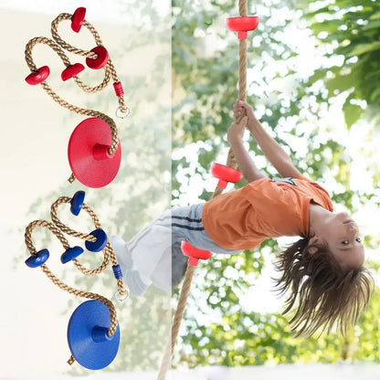 Ninja climbing rope swing 2 m with platforms, disc seat and carabiner – view 9
