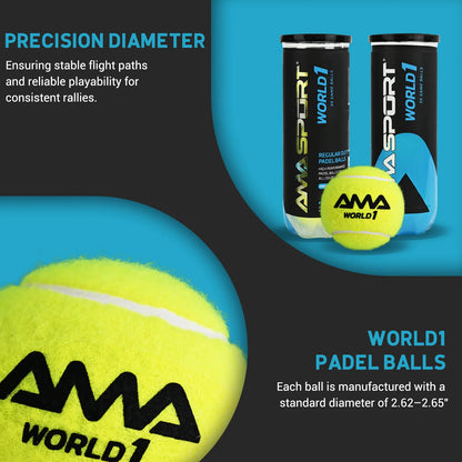 Padel Balls – High Bounce, Durable Felt, Packs of 3 or 6