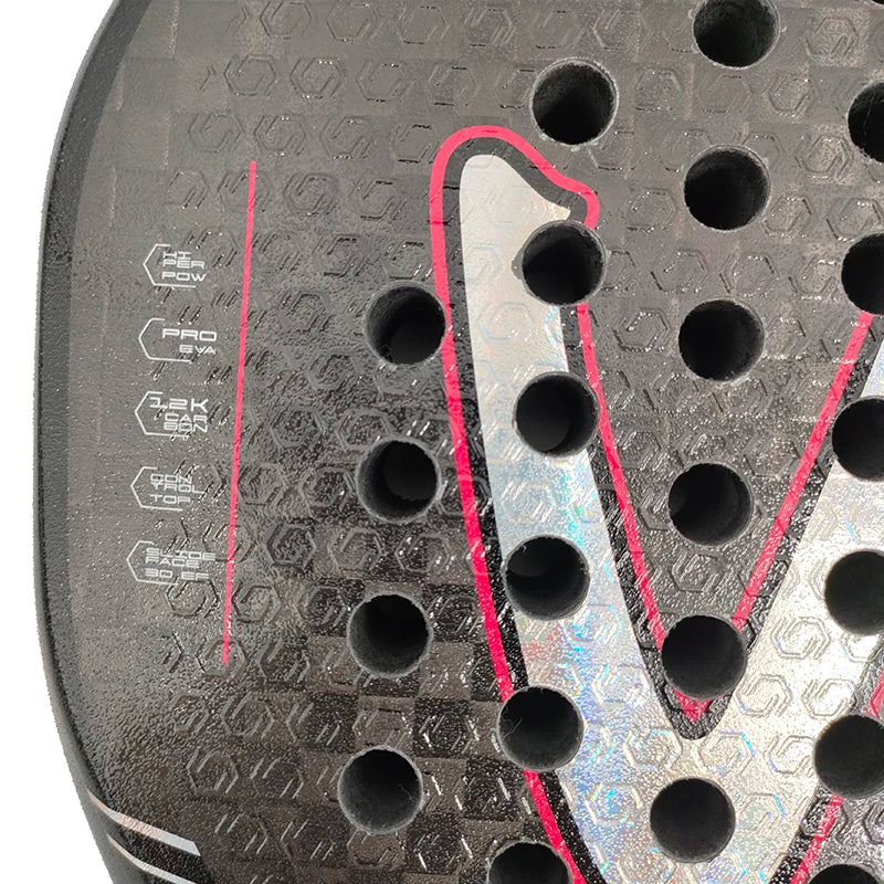 12K Carbon Fiber Padel Racket H-27 / H-28 – EVA Core, with Bag & Sweatbands