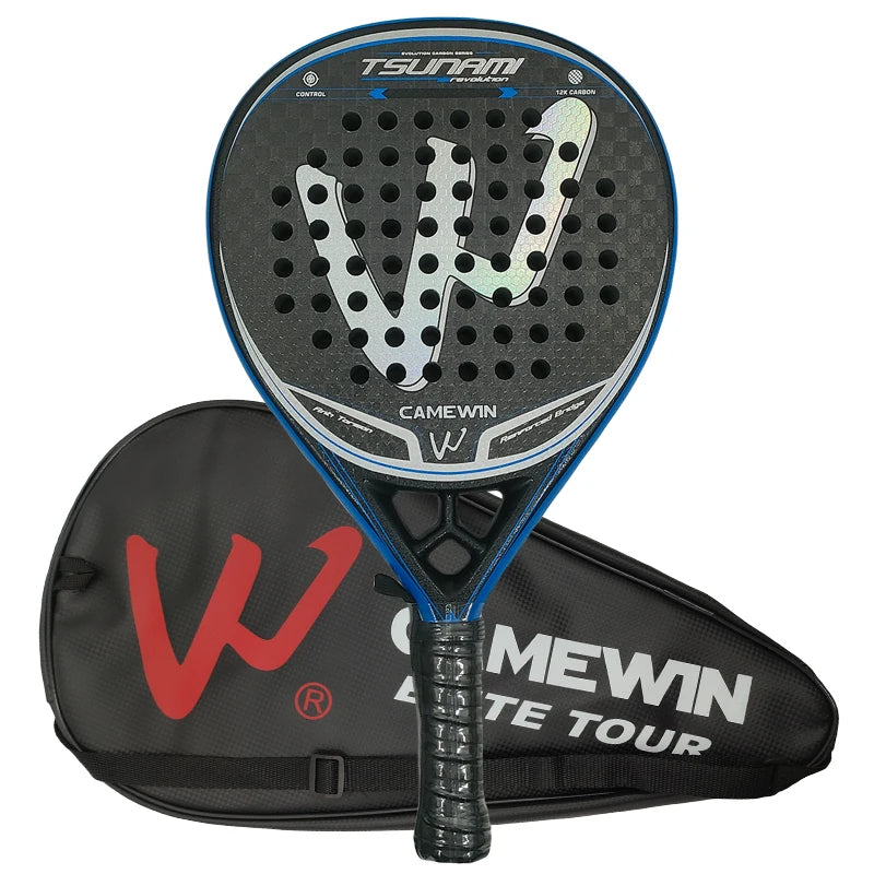 Pala de pádel de carbono 12K H-23 – Núcleo EVA, con funda y muñequeras
