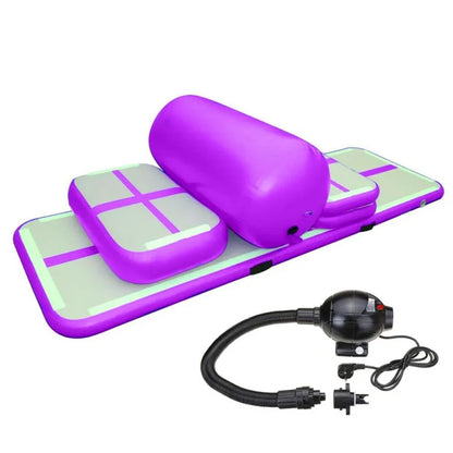 Set 6 Pieces Inflatable Air Track Gymnastic Mats with Pump
