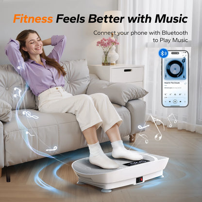 Fitness Vibration Platform with Bluetooth and Silicone Pedal | Full Body Exercise Machine for Women – Lymphatic Drainage and Weight Loss