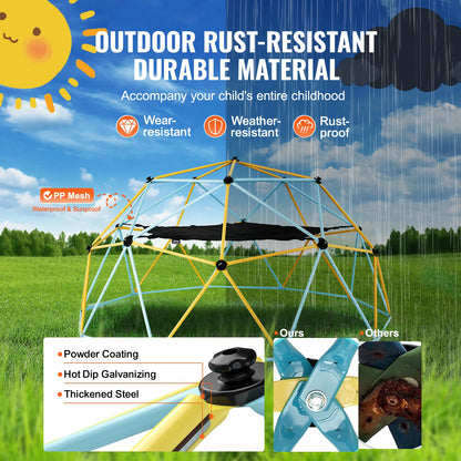 Climbing Dome for Kids with Swing and Hammock – 6/8/10/12FT Outdoor Playground