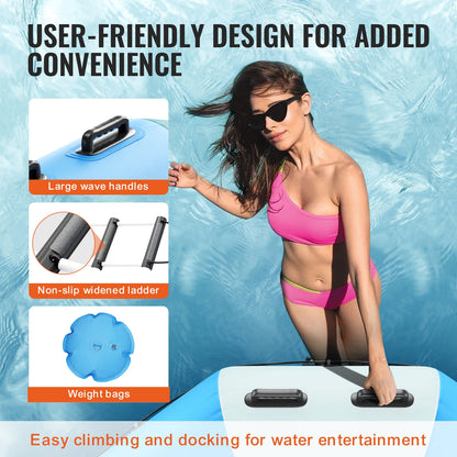 10FT Inflatable Water Trampoline – Recreational Floating Platform for Kids and Adults | With 600W Air Pump