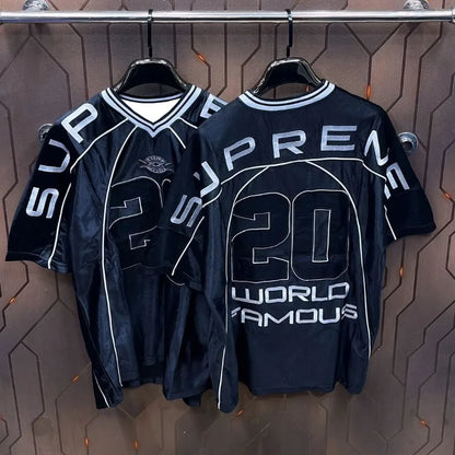 Camiseta unisex de secado rápido: estilo urbano americano, ropa deportiva con estampado grande