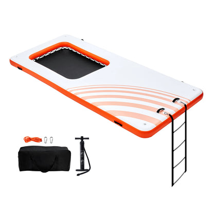 Non-Slip Inflatable Floating Platform with Ladder and Carry Bag | High-Density PVC Water Island