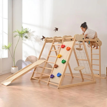 Indoor Montessori Jungle Gym – 7-in-1 Wooden Play Center (1-6 Years)
