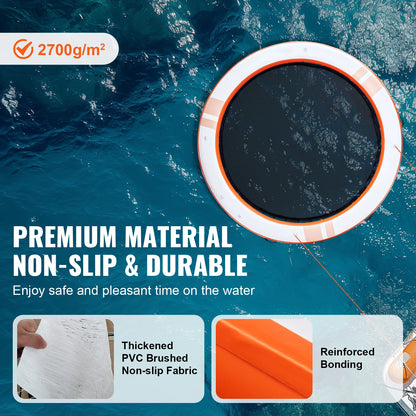 10x8FT Inflatable Floating Platform with Removable Ladder and Carry Bag | Non-Slip Water Island
