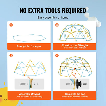 Climbing Dome for Kids with Swing and Hammock – 6/8/10/12FT Outdoor Playground