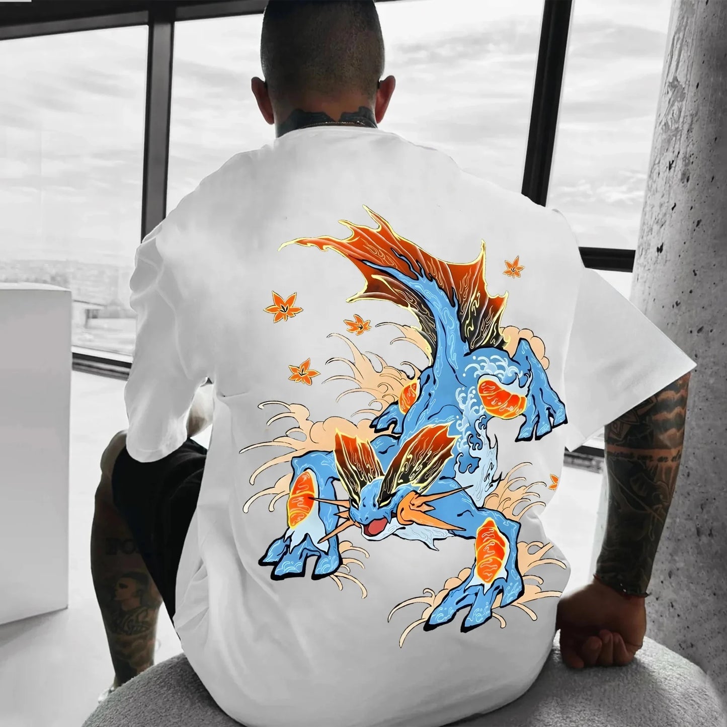 Oversized T-shirt with Pokémon Print - Unisex - Kids and Adults - 100% Cotton - Urban Style