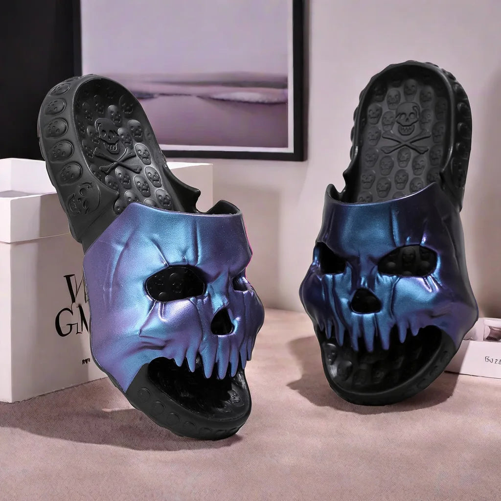 ☠️ Y2K Skull Sandals for Men – Punk Platform, Non-Slip, and Unique Style