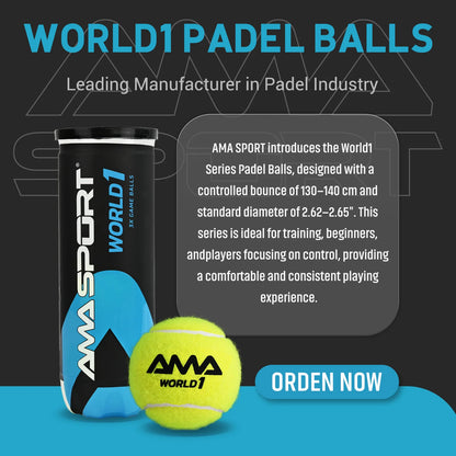 Padel Balls – High Bounce, Durable Felt, Packs of 3 or 6
