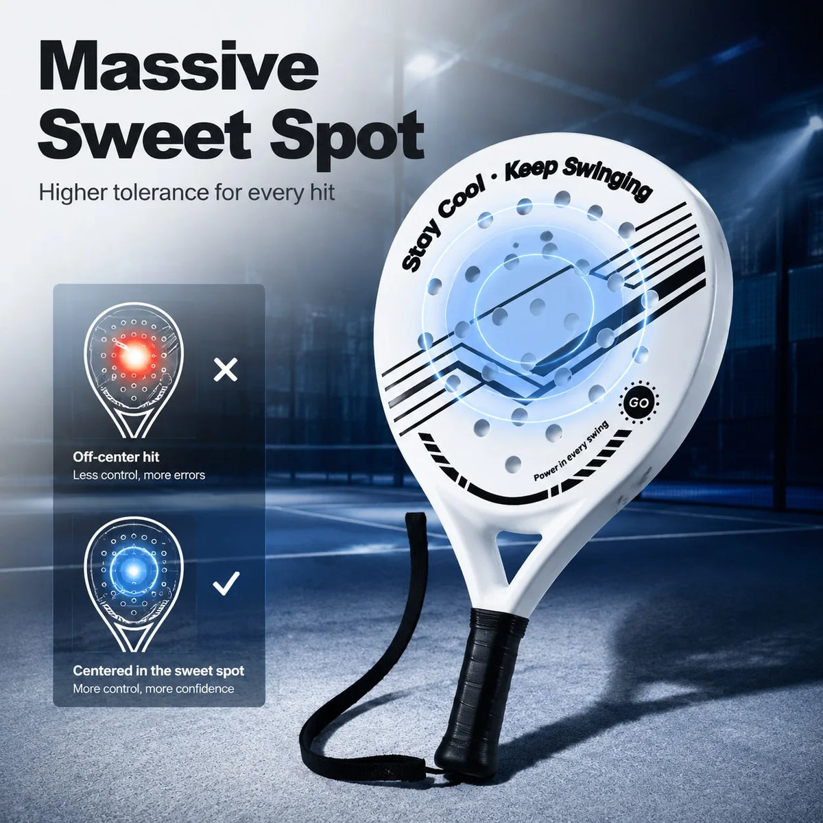 Beginner Padel Racket – Lightweight Foam Core, Round Shape