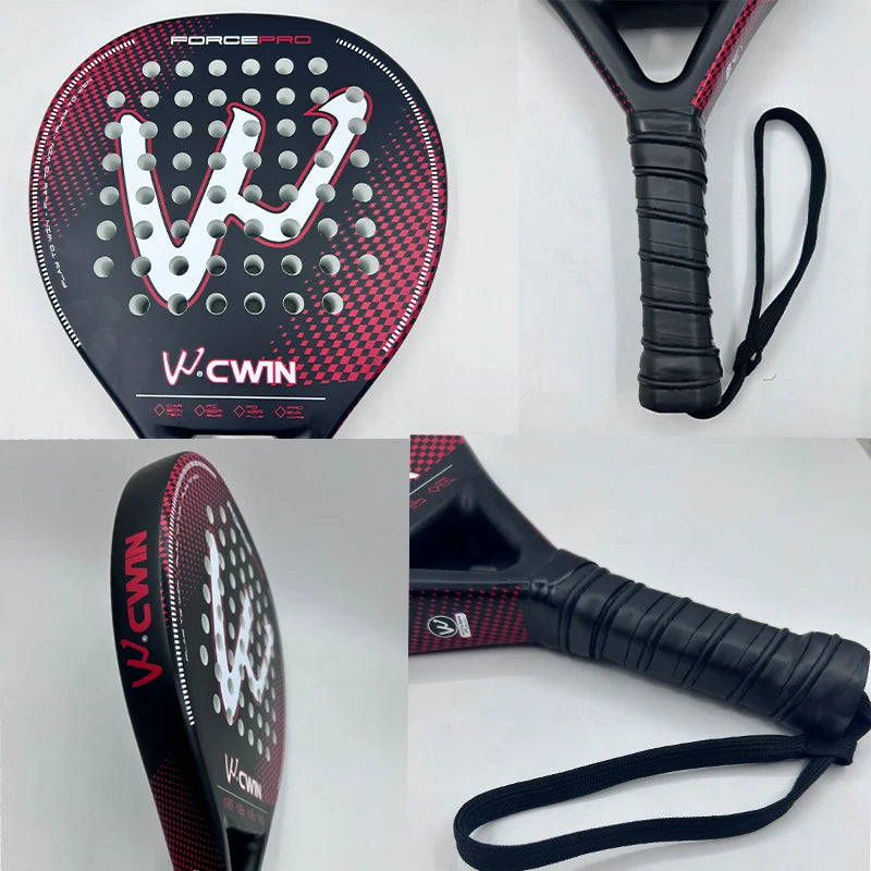 Pala de pádel de fibra de carbono – Núcleo EVA blando, gran punto dulce, con funda